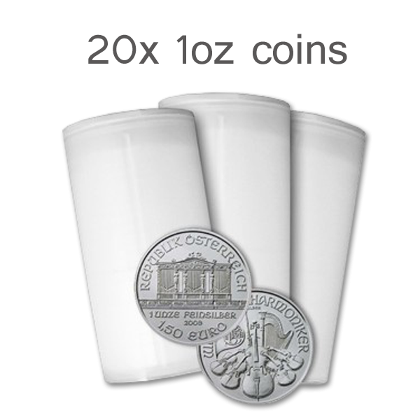 20 x 1 oz Silver roll of Philharmonic coins