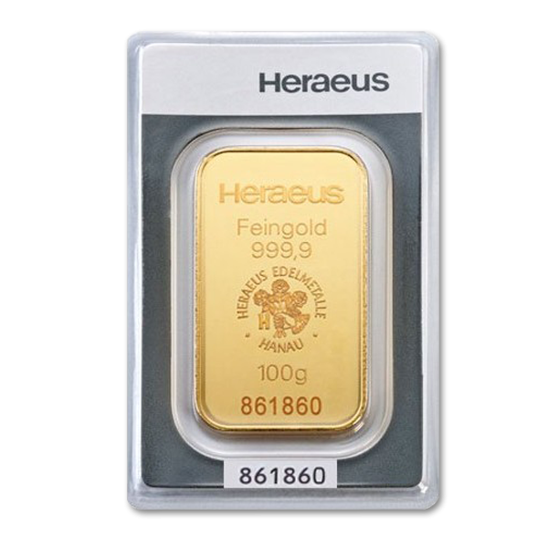100 gram Gold Bar Hereaus